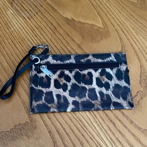 Leopard Print Wristlet Clutch